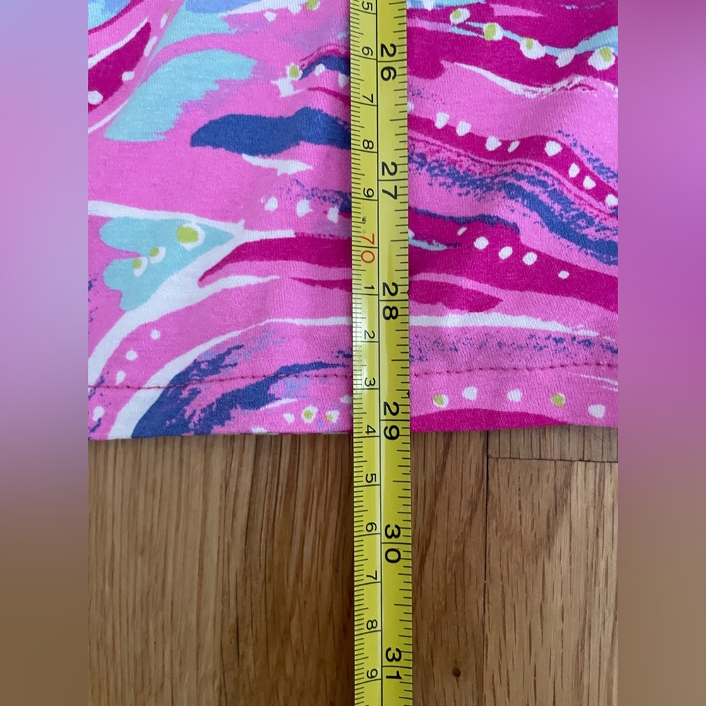 Lilly Pulitzer Gianna Tunic Pink and Blue Aqua Blouse - Picture 3 of 7